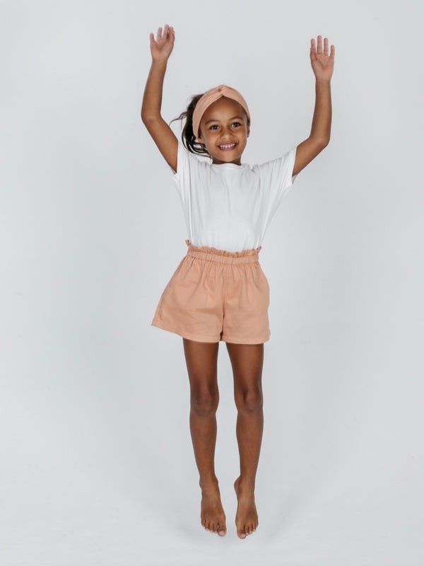 Organic Girls Shorts in Dusty Pink